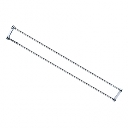 Штанга для шторки CRS-D-75x125/75 cm-125 cm/телескопическая с полотенцедержателем/нержавеющая сталь/ БЛИСТЕР (ZX6098)